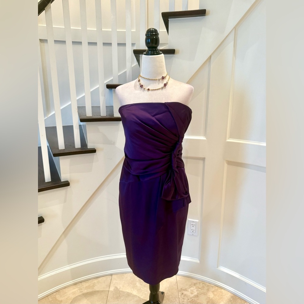 Purple Strapless Evening Dress